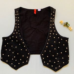 *LIKE NEW H&M Embellished Metal Stud Black Vest